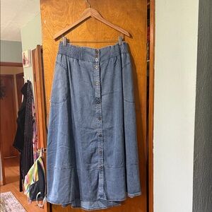 Cato Jean Button-Front Skirt